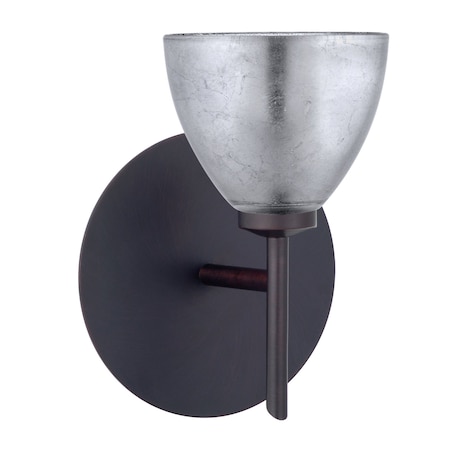 Besa Lighting Divi Mini Sconce, Silver Foil, Bronze Finish, 1x5W LED 1SW-1758SF-LED-BR